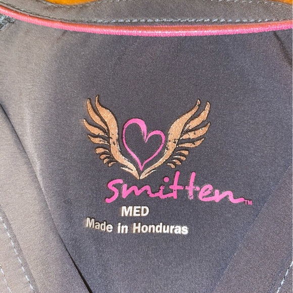 Gray Smitten Scrub Top - Picture 2 of 3